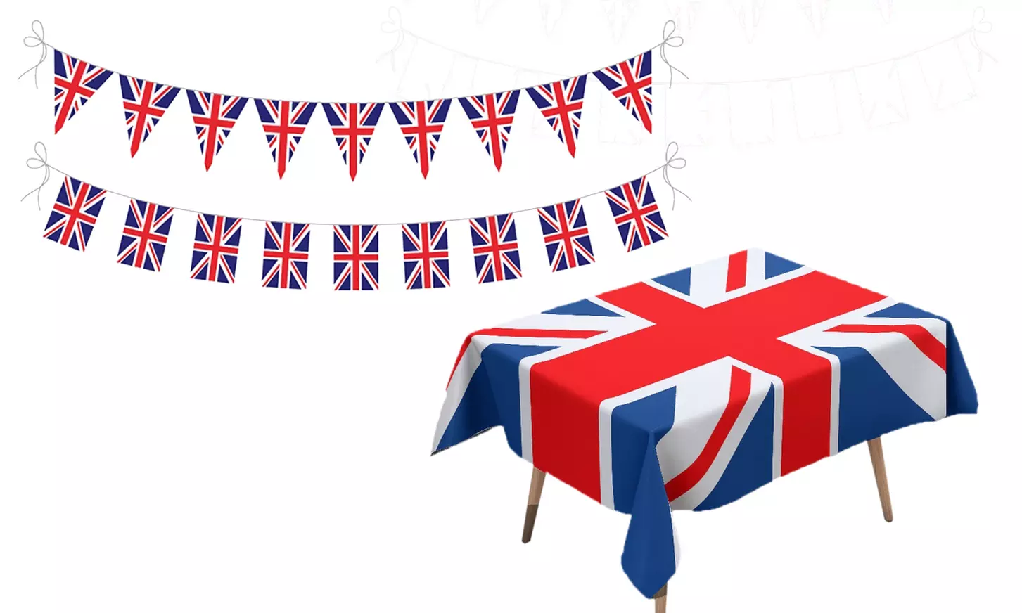 Union Jack Decorations - Tablecloth and Bunting Flags