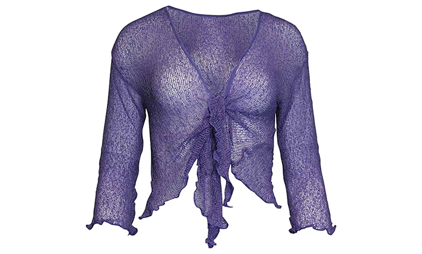 Image 26: Tie Front Lace Shrug