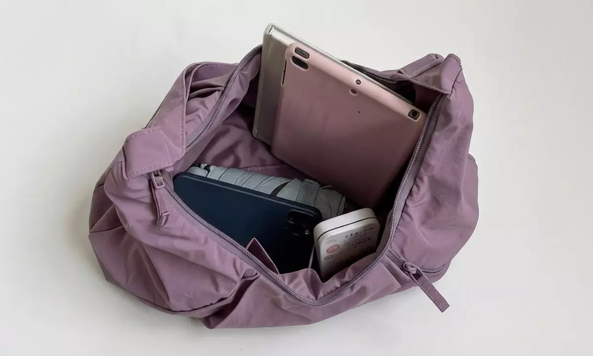 Nylon Crescent Crossbody Bag with Adjustable Strap for Women