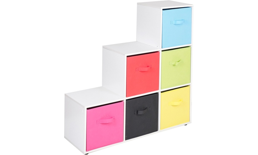 Image 4: Six-Cube Step Storage Shelf Unit