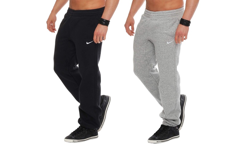 Image 1: Nike Men's Club Swoosh Cuff Joggers Fleece Track Bottoms