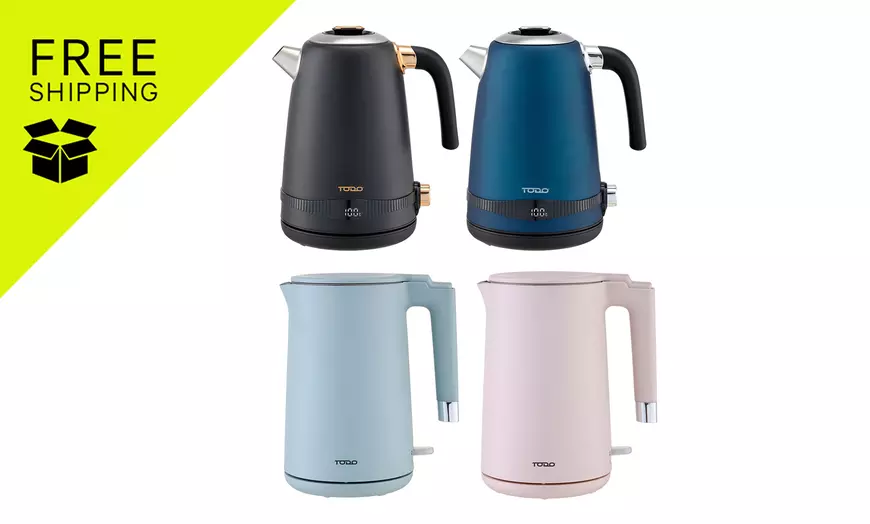 Image 1: TODO 1.7L Electric Cordless Kettle Stainless Steel/ Led Water Jug