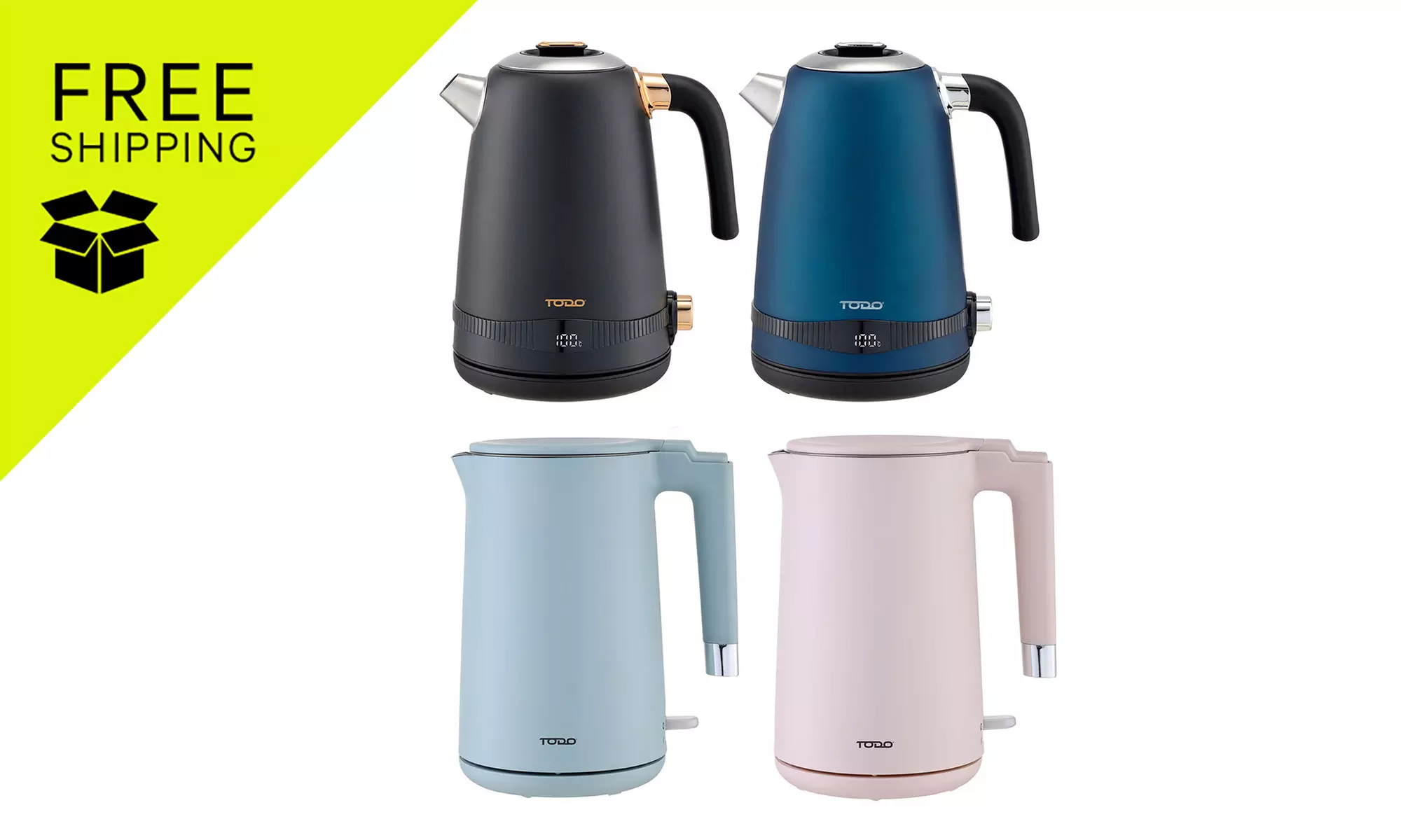 TODO 1.7L Electric Cordless Kettle Stainless Steel/ Led Water Jug and More ( Up to 51% Off ) - Primary Image