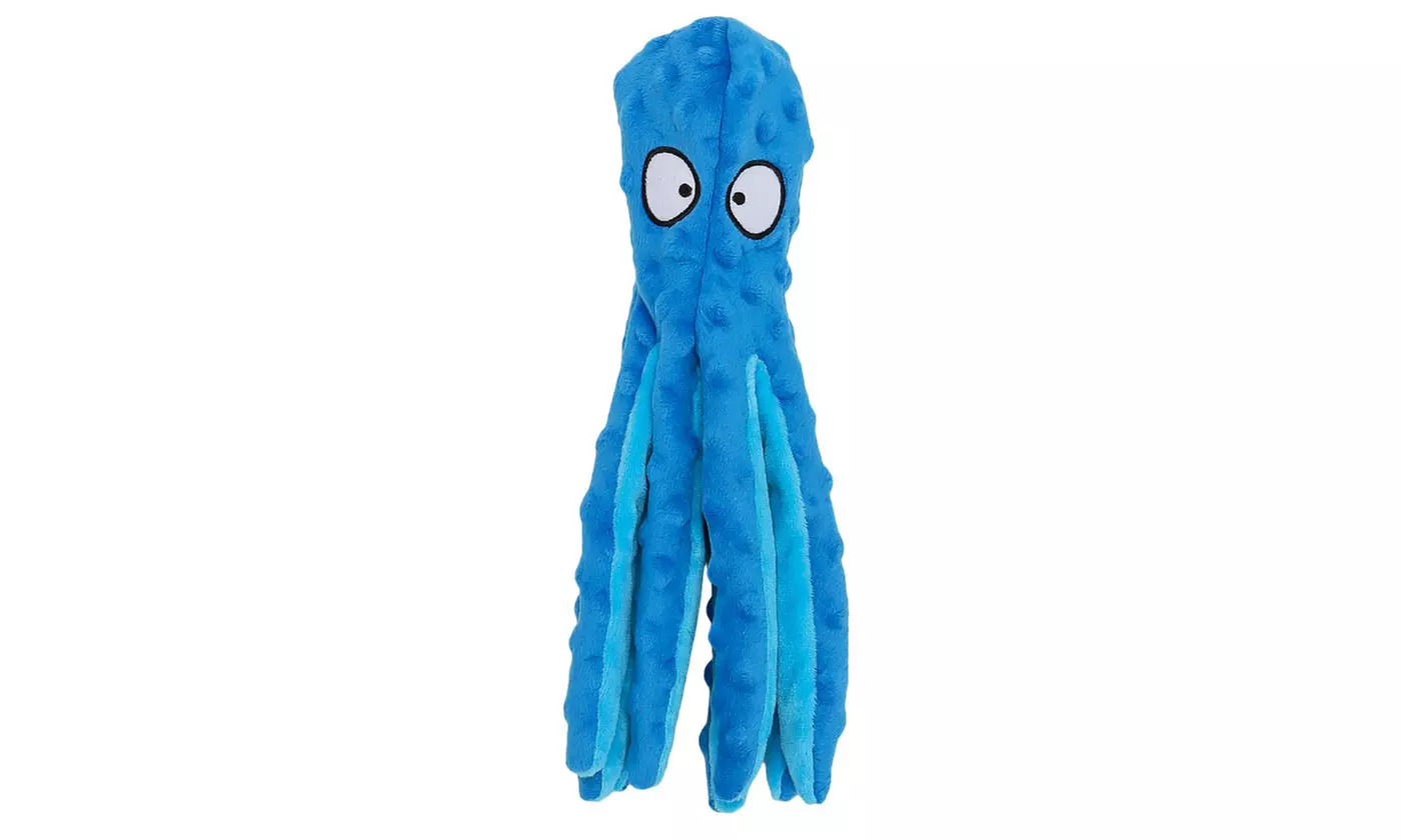 Dog Squeaky Toys Octopus No Stuffing Crinkle Plush Interactive Dog Toys
