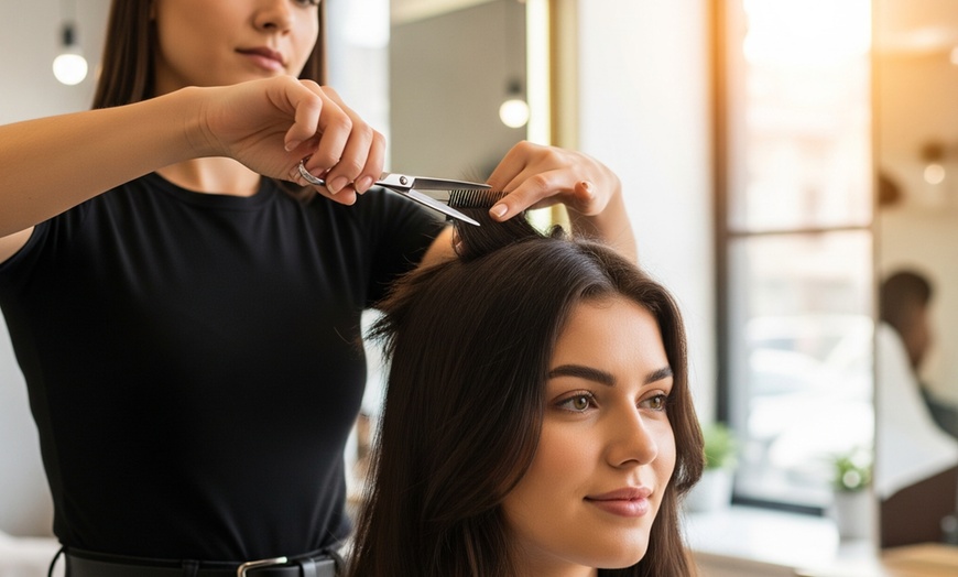Image 2: Shampoo + Deep Conditioning + Blow-Dry + Optional Trim 
