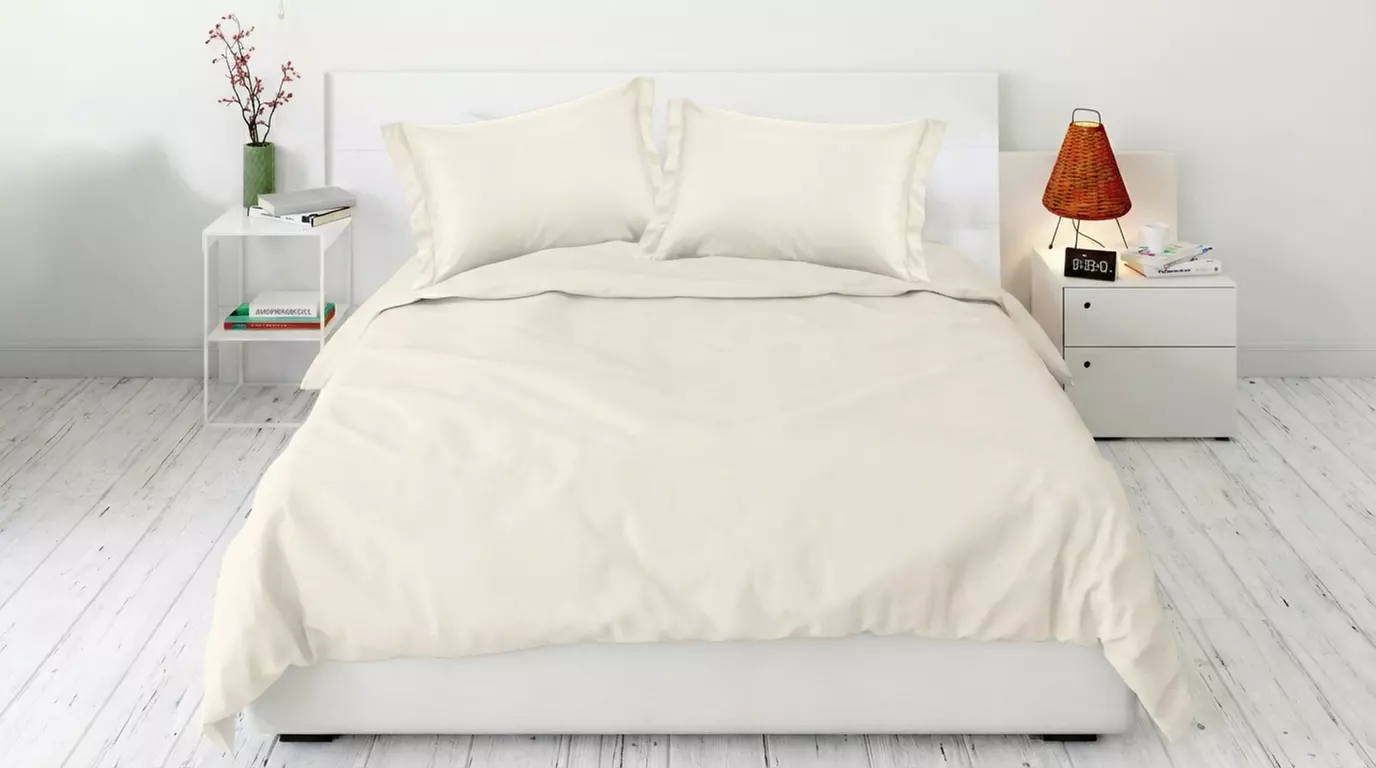 Parure copripiumino matrimoniale in 100% raso di cotone Made in Italy