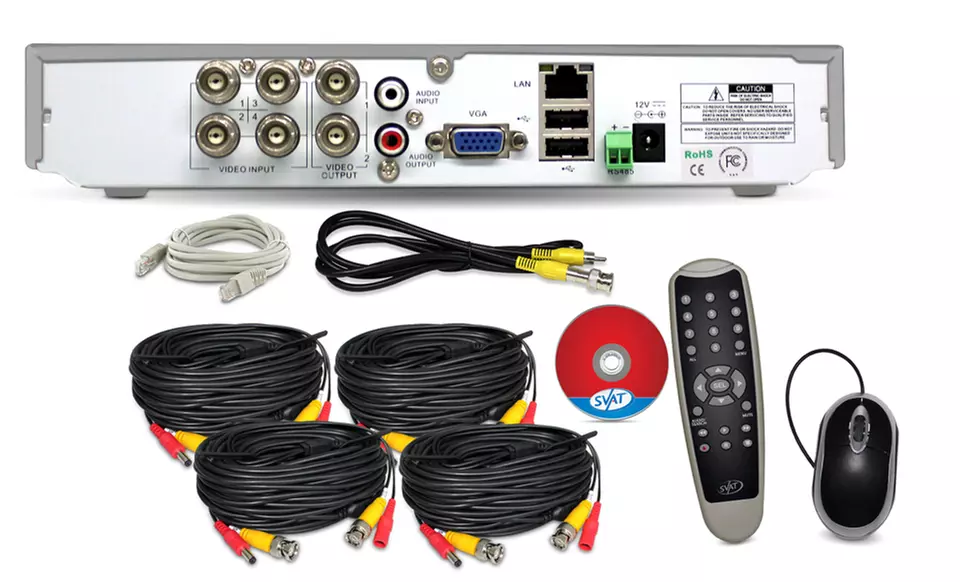 SVAT 11027 4-Channel Security System H.264 DVR with 500GB Hard Drive and 4 CMOS Cameras. Free Shipping and Returns. - Second Medium