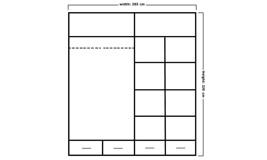 Image 17: Sweden Modern High Gloss Wardrobe with Drawers