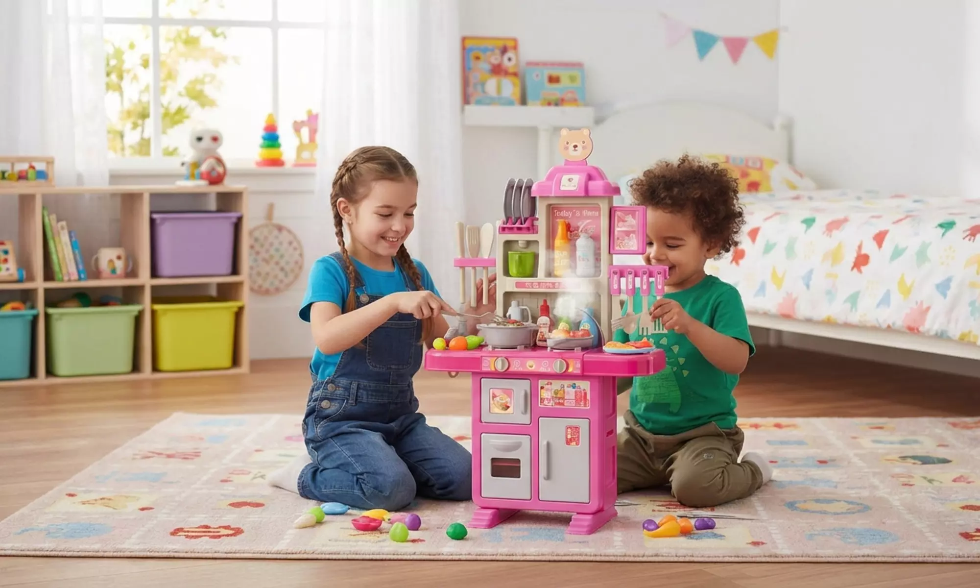 Cucina giocattolo per bambini con luci e suoni