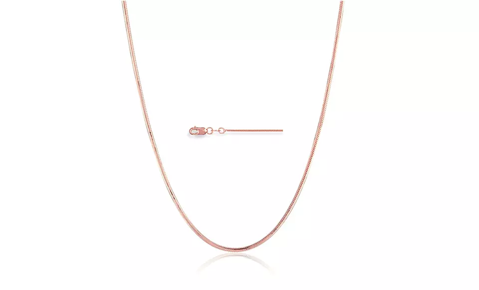 Sterling Silver Snake Chain Necklace with Optional 18-Karat Gold Plating from $12.99–$14.99 - Second Medium