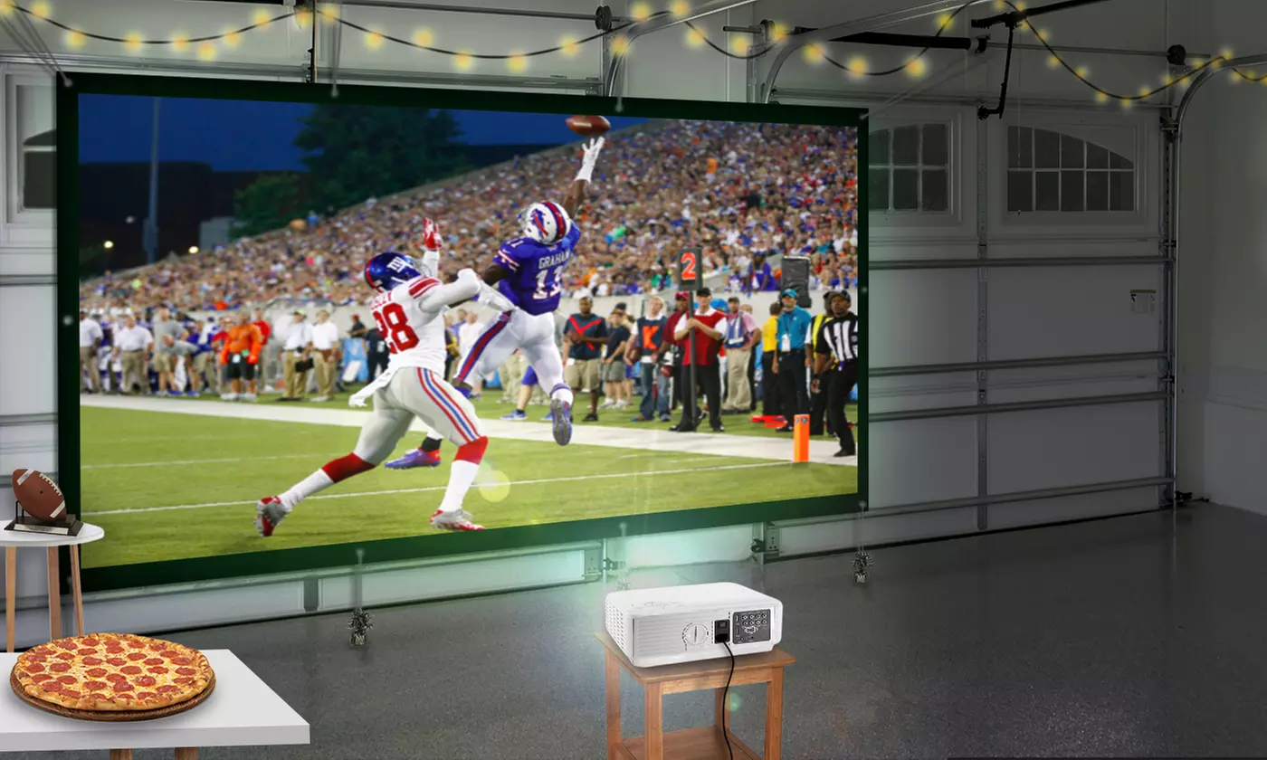 Favi Home or Portable LED Projector with 100" Screen Bundle - Primary Image