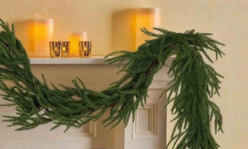 Image 5: 9FT Real Touch Norfolk Pine Garland