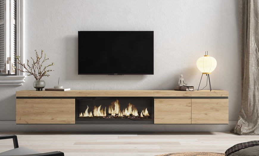 Image 1: Mueble TV '' Cozy'' con Chimenea Eléctrica XXL opcional y almacenaje