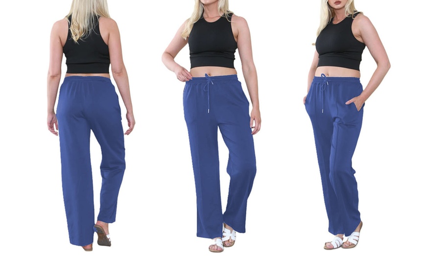 Image 3: Plain and Seam Front Wide Leg Trousers