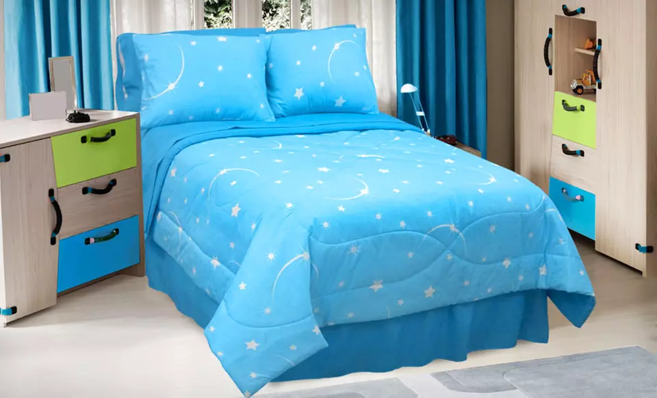 Veratex Glow-in-the-Dark Stellar Comforter Set (Up to 67% Off). Four Colors Available. Free Shipping & Returns. - Second Medium