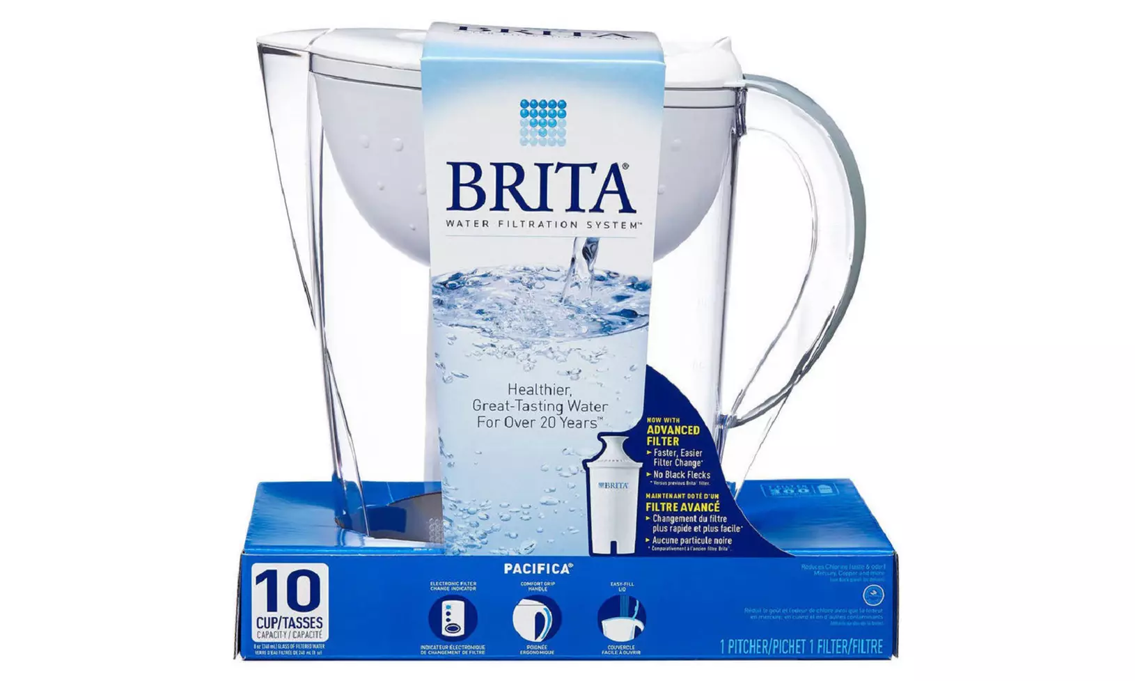 Brita Pacifica 10-Cup Water Filter Pitcher - Primary Image