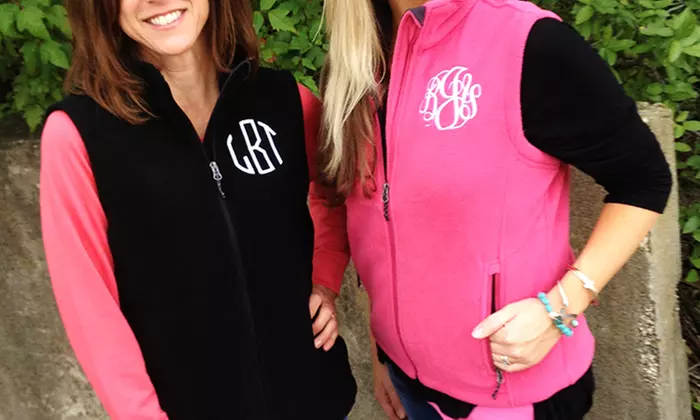 One or Two Monogrammed Fleece Vests from Embellish Accessories and Gifts (Up to 53% Off) - Primary Image