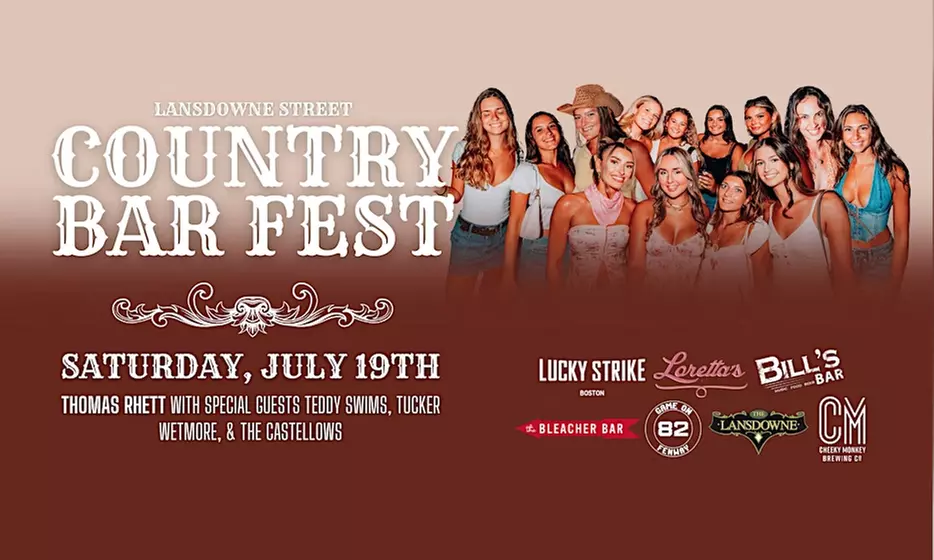 Country Fest Access at 6 Top Boston Bars Ft. Thomas Rhett, DJ & Drink Specials from Fenway Nights(Up to 28% Off)