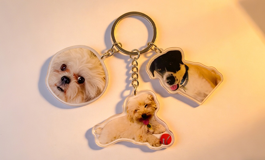 Image 3: One, Two, Three, or Four Custom Photo Acrylic Keychain