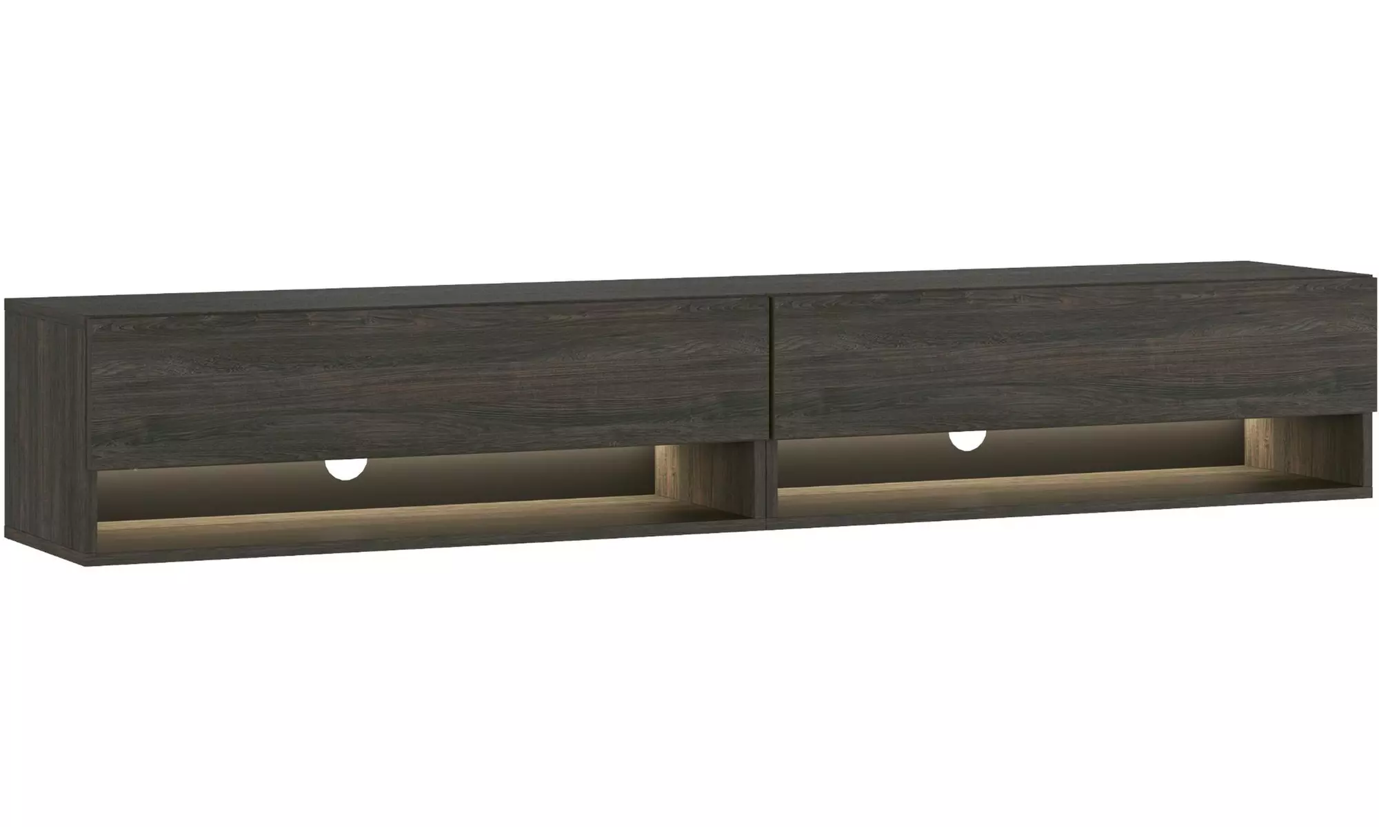 Meuble TV suspendu en chêne ou noir