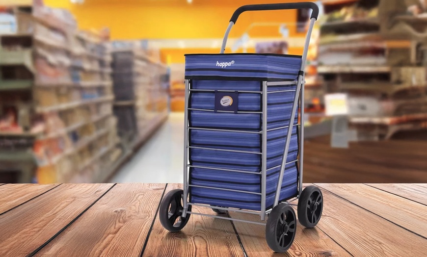 Image 11: Hoppa Lightweight Four or Six Wheel Folding Shopping Trolley