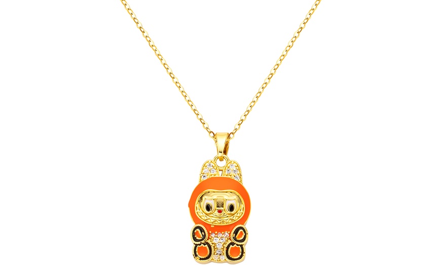 Image 14: Stanley - BTS x Labubu Gold Enamel Pendant Necklace