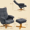 Image 4: HomCom Linen Recliner Chair and Footstool