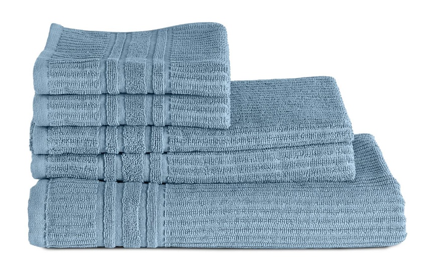 Image 12: Set di 5 asciugamani in puro cotone