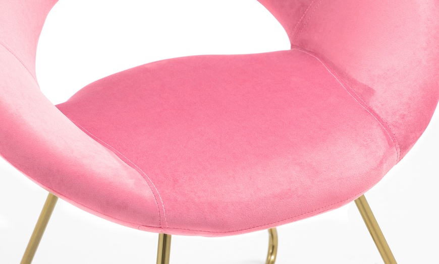 Image 4: Fauteuil rond "Grace" effet velours