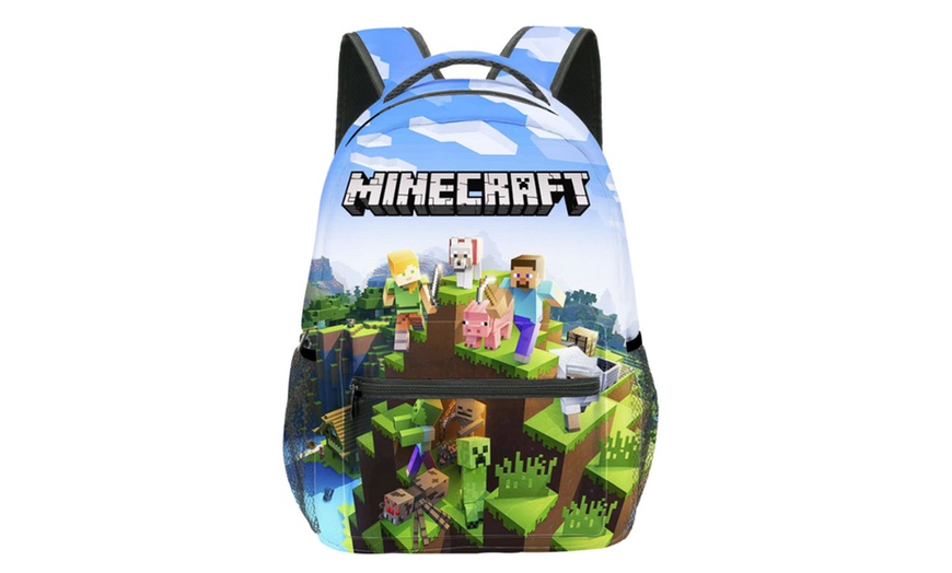 Image 2: Minecraft-Inspired Graphic Print Backpack 
