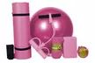 Kit d'accessoires de yoga avec tapis, ballon, bloc de yoga, serviette et élastique, Synerfit - Second Medium