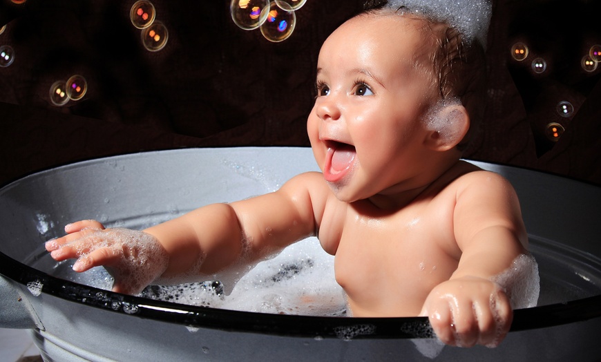 Image 3: Baby Bubble Bath Photoshoot