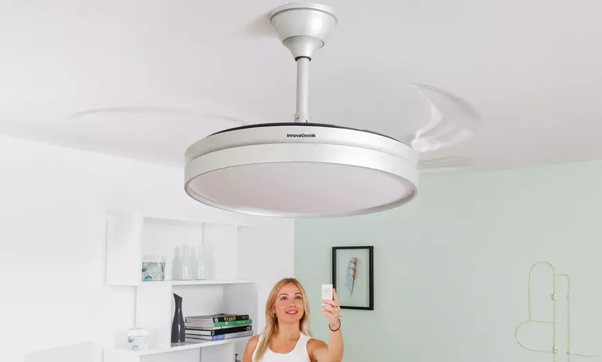 Image 8: Ventilateur de plafond LED avec 4 pales rétractables