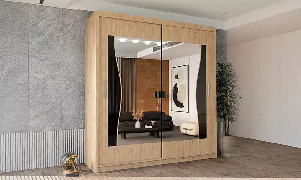 Slidingwardrobe4u Bali Sliding Wardrobe with Curved Mirror