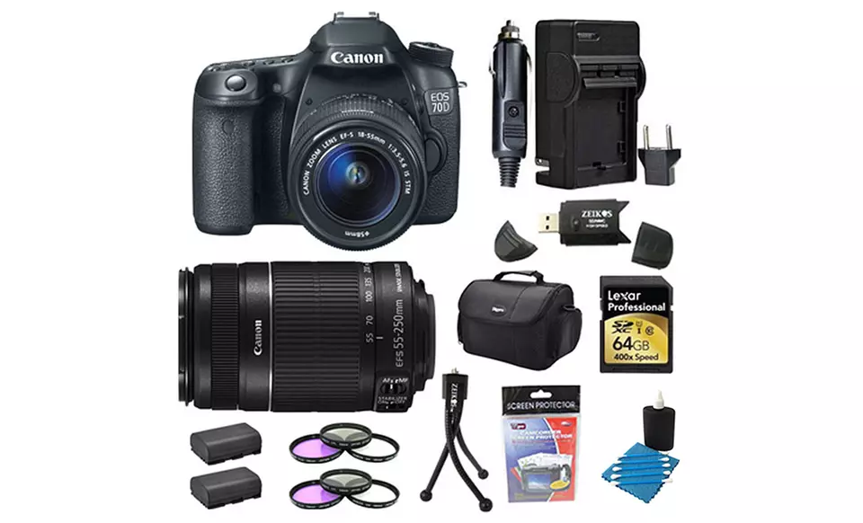 Canon EOS 70D 20.2MP DSLR Camera Kits from $999.99–$1,498.99 - Second Medium