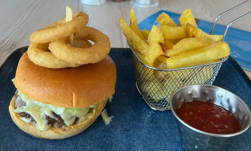 Image 2: Satisfy Your Cravings: Choice of Burger with Chips, Salad and Beer