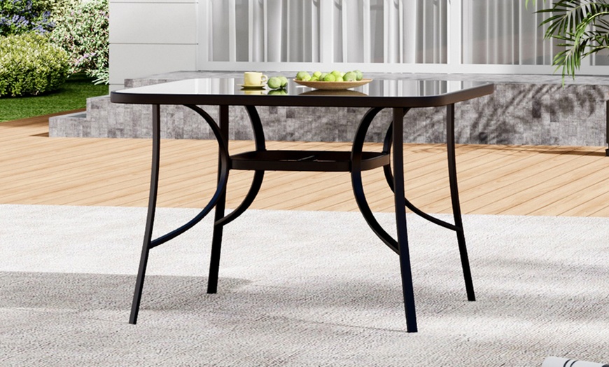 Image 32: Outdoor Rippled Tempered Glass Coffee Table with 4 Styles