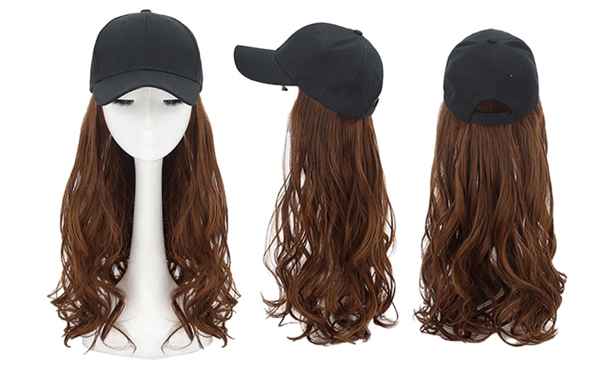 Image 5: Curly Long Wig Baseball Cap
