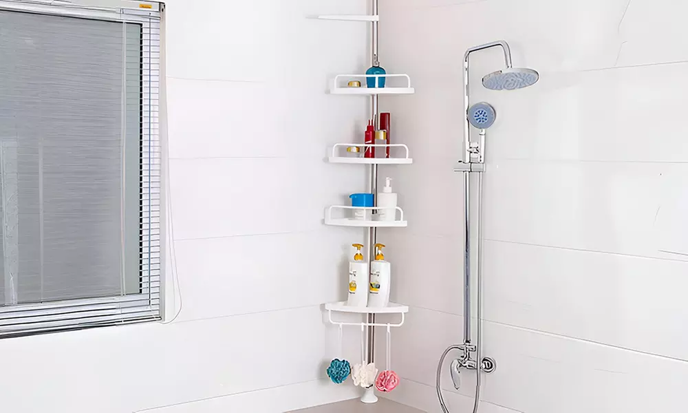 Verstelbaar hoekrek voor de douche