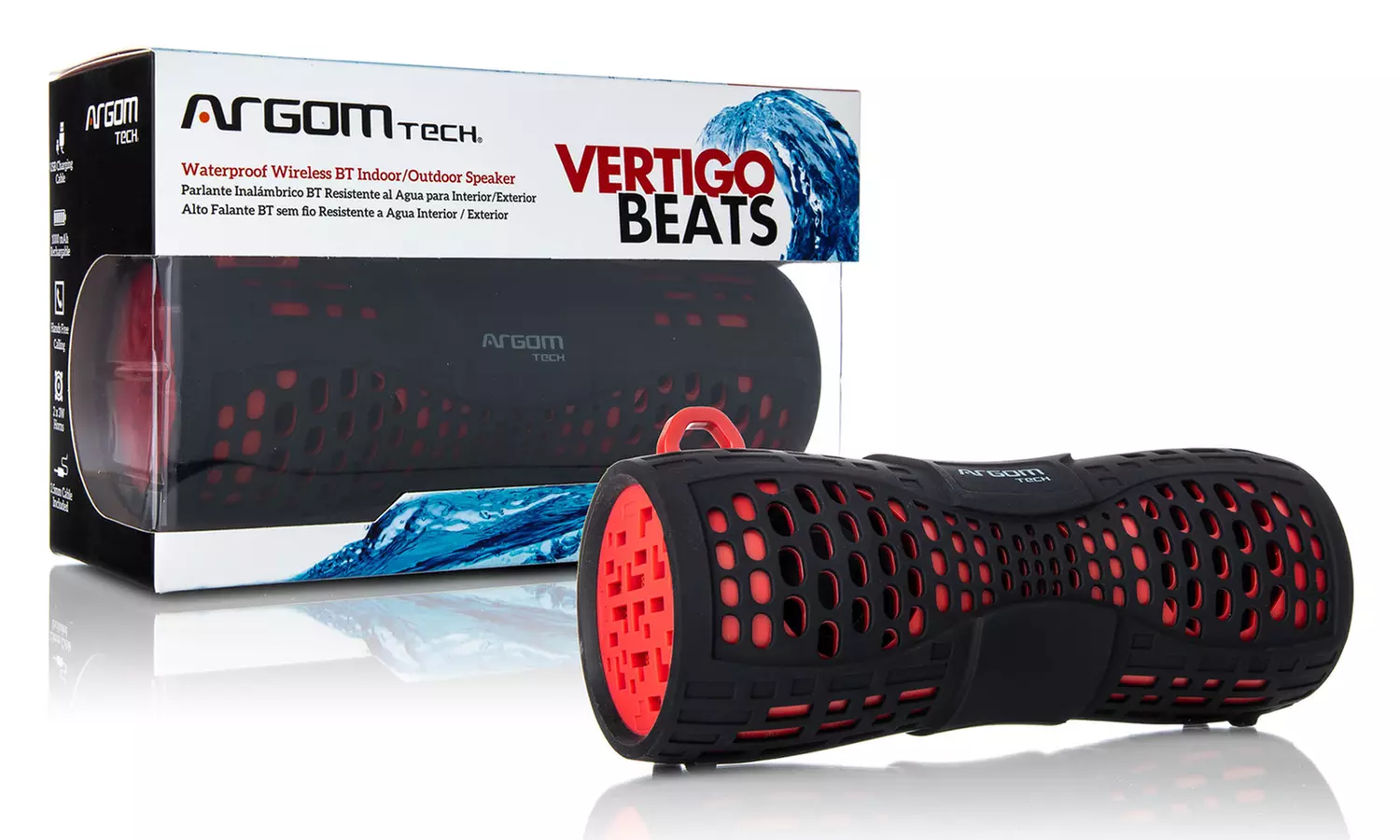 Argom Tech VertigoBeats Water-Resistant Portable Wireless Bluetooth 2.1 Speaker with Built-in Mic - Second Medium
