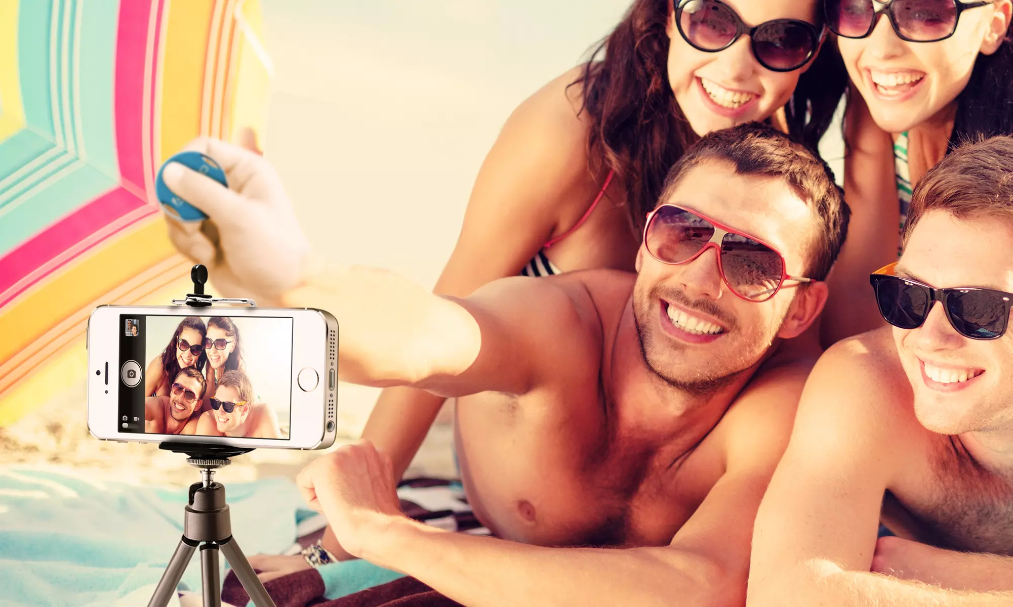 Aduro U-Snap Bluetooth Wireless Selfie Remote Photo Clicker with Tripod - Primary Image