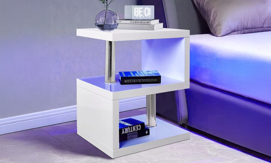 Image 14: High Gloss LED Coffee and Side Table Range
