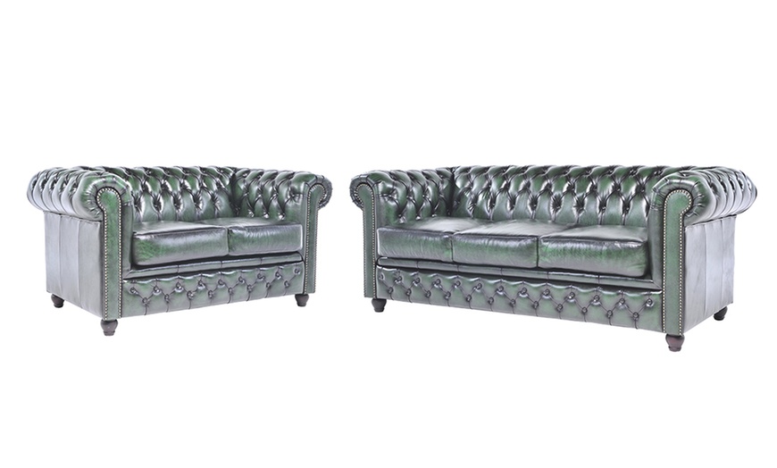 Image 51: Sofas Chesterfield en cuir authentiques 