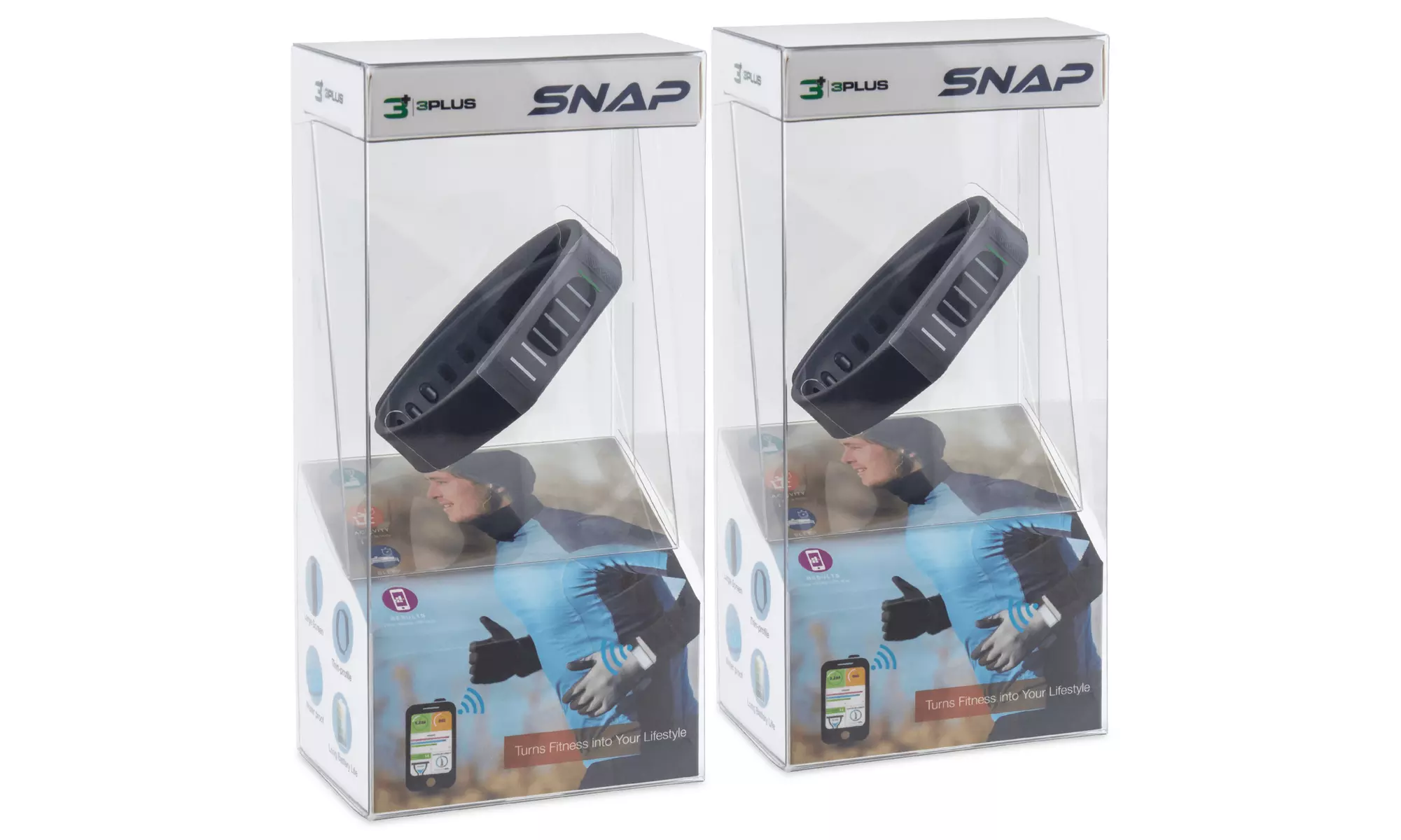 3plus Snap Activity Fitness Trackers (1- or 2-Pack) - Second Medium