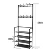 Image 4: Multi-Tier Metal Shoe Rack with Coat Hooks 