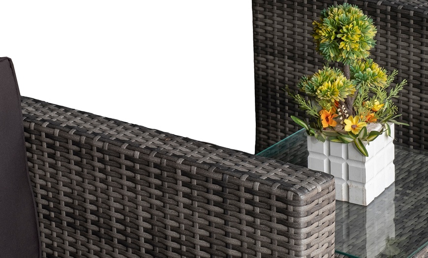 Image 7: Three-Piece Outsunny Rattan-Effect Bistro Set