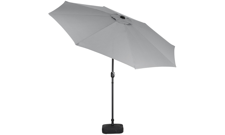 Image 10: Outdoor Large 3M Rotating Parasol with Multiple Base 