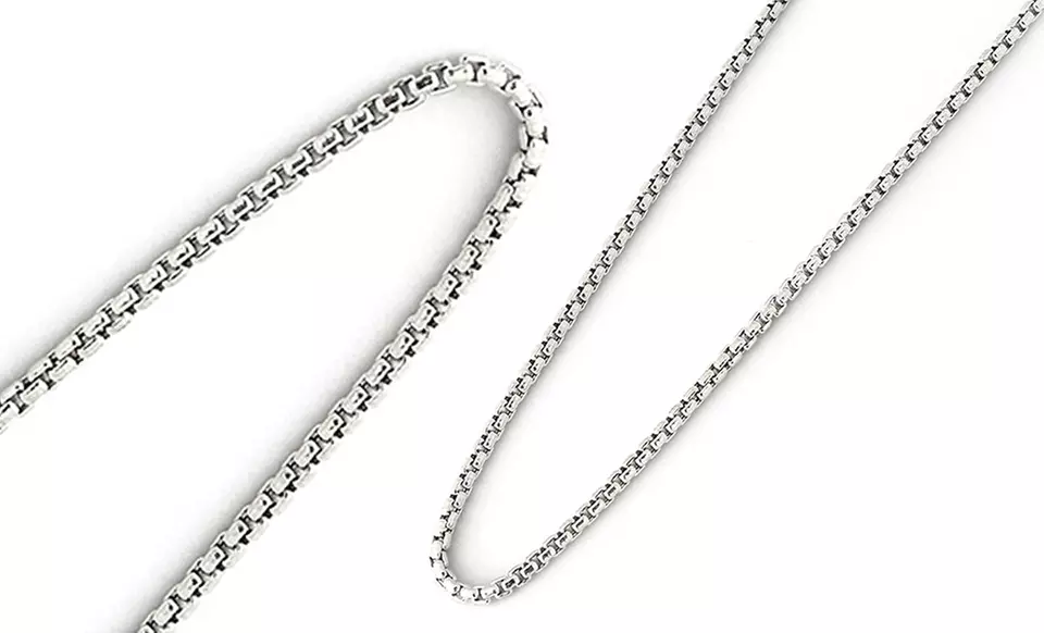Italian Round Box Chain in Solid Sterling Silver - Primary Image