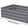 Image 9: Grey Metal Open-Bottom Raised Garden Bed in Two Sizes
