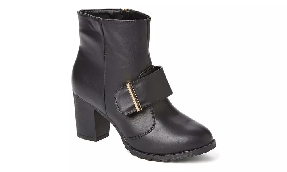 Women's Round-Toe High-Heel Ankle Boots - Second Medium